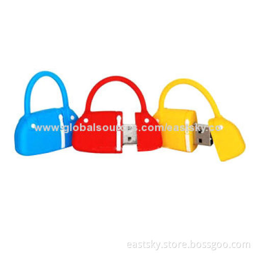 Custom Bag-shaped Thumb Flash Drive, Made of Soft PVC Material, OEM Orders are Welcome